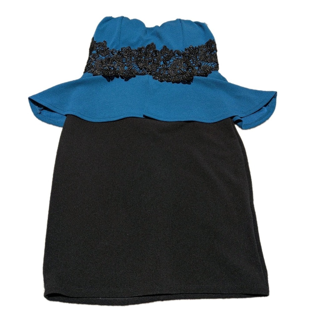Fashion‎ Magazine Black Lace Dress~Size Small Party Sequins Short Cocktail